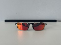 Oakley Badman Polarized Sunglasses Metal Frame Orange Lens