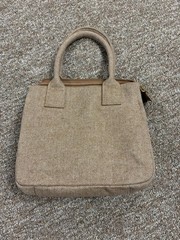 JCrew Factory Beige Herringbone Loop Handle Shoulder Bag