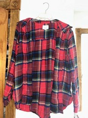 American Eagle Boyfriend Fit Plaid Flannel Long Sleeve Button-Up Shirt M