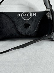 BIRCEN Rectangle Sunglasses Men’s Full Rim Black Plastic Frame/Lens 2684 55