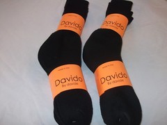 Davido Mens socks crew casual made in Italy 100% cotton 6 pack black
