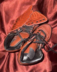 adidas Jeremy Scott Wings High Top Lace-Up Sneakers Wing Detail Orange/Black