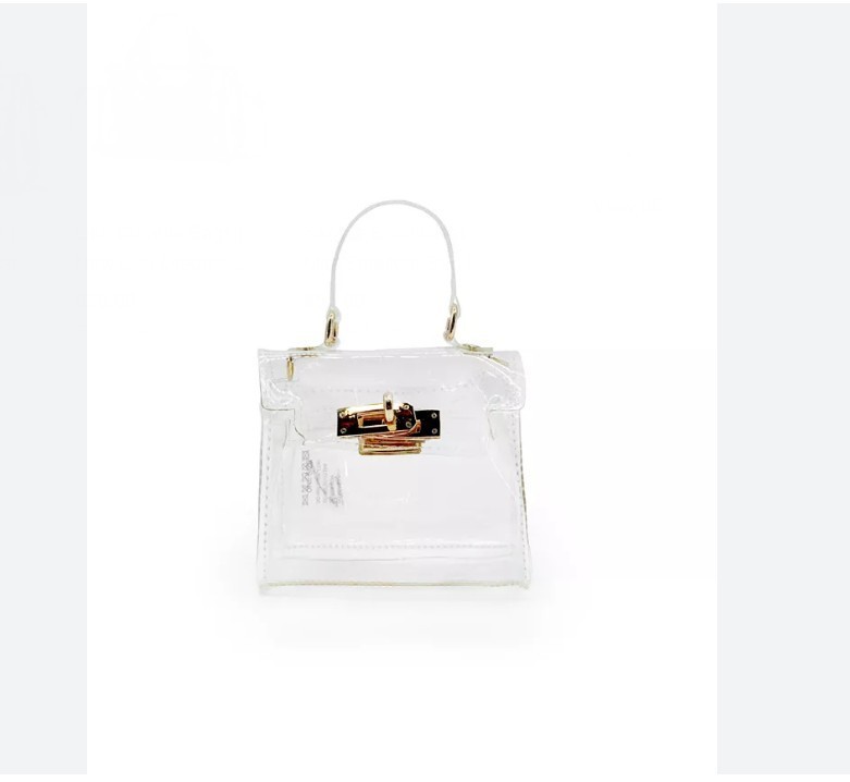 LIKE DREAMS Zephyr clear transparent mini top handle gold chain crossbody bag