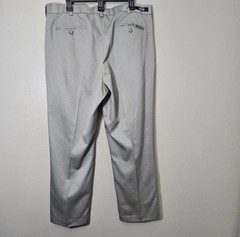 Roundtree & Yorke Men’s Pleated 38×29 Gray Inno-Flex Trousers Preppy Collegiate
