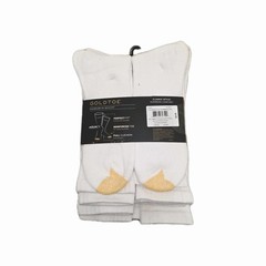 New GoldToe Men’s White Crew Socks 7 Pack Harrington Collection Size 6-12.5