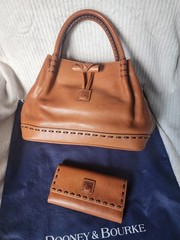 Rare Dooney & Bourke Florentine Leather Double Handle Toggle Satchel Bag & NWT