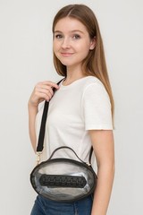 UNNI Clear Transparent Adjustable Football Shape Crossbody Bag Stadium Clear Bag