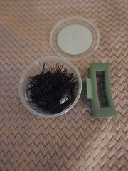 Eden Smooth Finish Hair Pin & Hair Claw Clip Black/Green Metal Plastic 03130