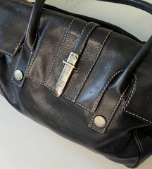 Michael Kors Black Medium Satchel Top Handle, Silver Hardware, COA
