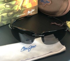 Maui Jim Sport Sunglasses 407-02 Ho’Okipa Black Wrap Frames with Black Lenses