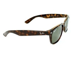 Ray-Ban New Wayfarer Tortoise / Green Polarized 58mm Sunglasses RB2132 902/58 58