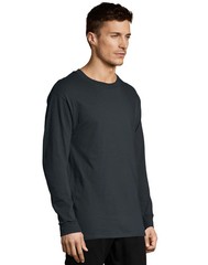 Hanes Essentials Men’s Cotton Long Sleeve T-Shirt, Value 4-Pack