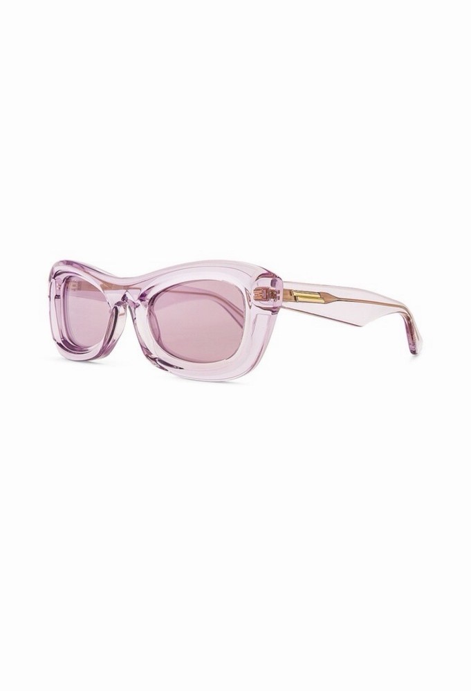 Bottega Veneta BV1088S 005 Violet Flash Pink Transparent Acetate Sunglasses