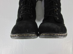 BORN BOC Women’s Black Suede Leather High Calf ZIP Wedge Heel BOOTS 7M US 38 EU