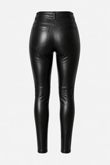 Women’s Real Lambskin Leather Leggings High Waist Slim Fit Stretch skinny Pants
