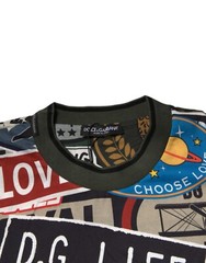DOLCE & GABBANA T-shirt Multicolor Graphic Print Cotton Crew Neck IT48/US38/M