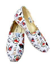 TOM CATS Light Grey Canvas Flat Slip-On Shoes Sz:7.5 M US/38 EU Brand new