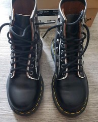 Dr Martens Black 1460 Stud Rolled Vintage Smooth Boots Size US W 5 EU 36 /US M 4