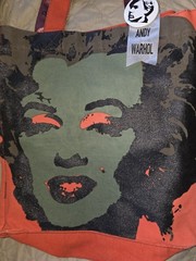 Andy Warhol Loop Marilyn Monroe Red & Green Canvas Tote Bag W Button & Wallet