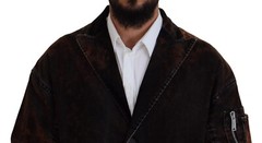 DSQUARED2 Jacket Cotton Brown Full Button Men Long Coat IT48/US38/M RRP 1950usd