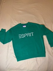 NWT Esprit Retro Logo Embroidered Crewneck Sweatshirt Vintage 80s Cozy Pullover⁠
