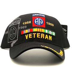 Vietnam Veteran 82nd Airborne Division 1968-1969 Embroidered Black baseball cap