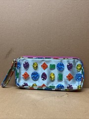 TRANSVERSION Gemstone Theme Long Bag / Clutch / Make-up VTG RARE Loop Handle