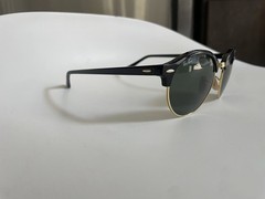 Ray-Ban Clubround RB4246 51-19 145mm Black Round Sunglasses with Green…