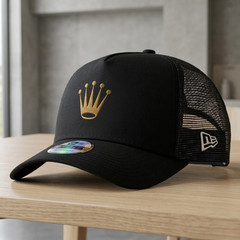 rolex gold logo Embroidered Hat 9FORTY Black Baseball Cap Mesh Trucker Men