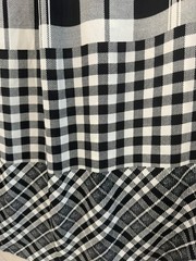 Express Button-Up Shirt Patchwork Design Black and White Med Slim Fit