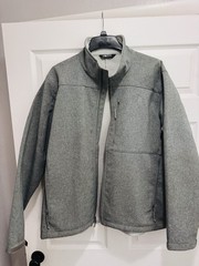 The North Face Men’s Gray Full Zip Jacket Stand-Up Collar Logo XL/TG