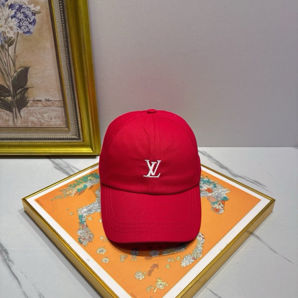 Louis Vuitton Red Solid Baseball Cap Hat One Size Unisex Adults New w/ Tags