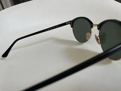 Ray-Ban Clubround RB4246 51-19 145mm Black Round Sunglasses with Green…