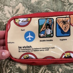 TRANSVERSION Travel Humor Theme Bag/ Clutch Vain Envelope RARE Loop Handle
