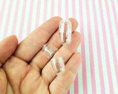Clear Fake Capsules Transparent Pill Plastic Charms Put In Wishing Drift Bottle