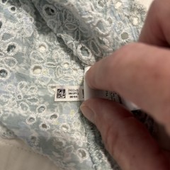 America Eagle Blue Plaid Eyelet Crop Top Flutter Sleeve Babydoll Cottagecore XL