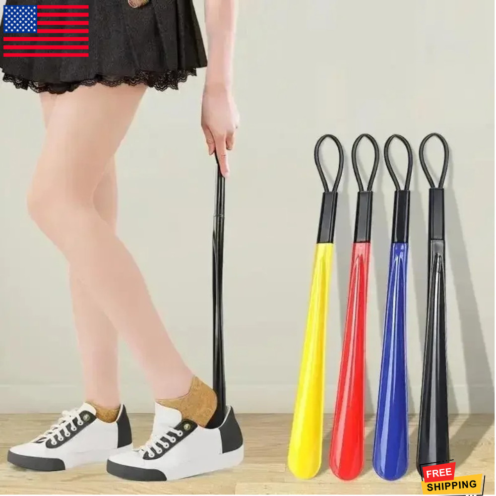 Extra Long Flexible Plastic Shoe Horn No Bend Shoe Spoon Dressing Aid 1PC