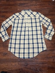 The north face Women’s Flannel Shirt Blue And Cream Plaid Size Medium
