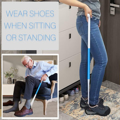 35.5 Inch Long Handled Shoe Horn, Dressing Stick, Sock Remover Aid Helper – Vers