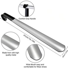 Stainless Steel Long Handle Shoe Horn No Bend Non Slip