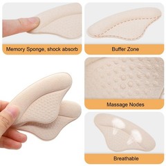 4 Pairs Heel Pads Heel Grips Liner for Loose Shoes, Heel Cushion Pads Heel In…