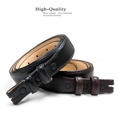 Italian Calfskin Genuine Leather Dress Belt Strap Fits 3/4″(19mm) Wide Buckle