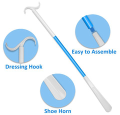 35.5″ Long Handled Shoe Horn & Dressing Stick Sock Remover Aid for Seniors 2in1