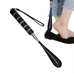 28″ Stainless Steel Long Handle Shoe Horn Metal Shoehorn Dressing Aid Heavy Duty