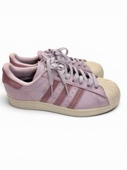 adidas Superstar Low Top Shell Toe Lace-Up Sneakers Solid Purple Pink Beige