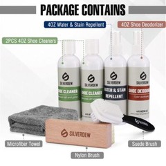 7PIECE Shoe Cleaning Kit w/2 Bottles Shoe Cleaner Deodorizer Protector 2 Brushes