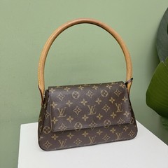 LOUIS VUITTON Mini Looping Monogram Canvas Brown Shoulder Handbag