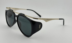 Saint Laurent SL M137 Amelia 001 Black Gold Dark Grey Sunglasses – Authentic