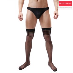 Men’s Socks Elastic Thigh-High Stockings Fantasy Thin and Sheer Over Knee Socks