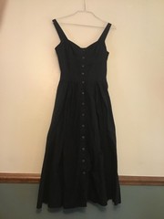 Esprit Button Front Full length black sundress 9/10 100% Cotton vintage 90’s